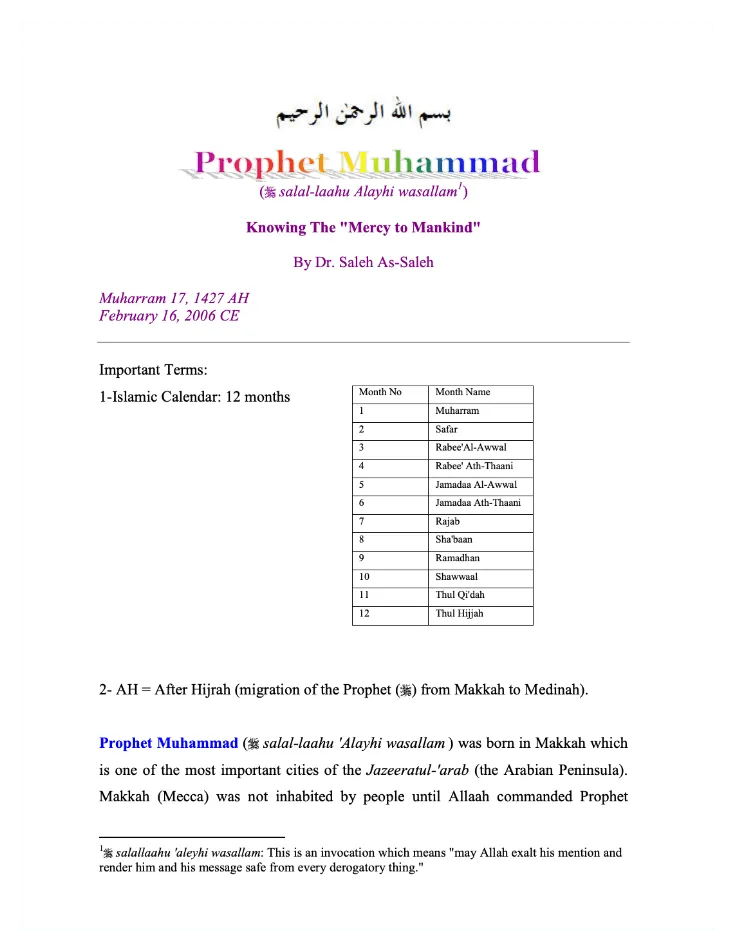 Knowing Prophet Muhammad (Peace be upon him)
